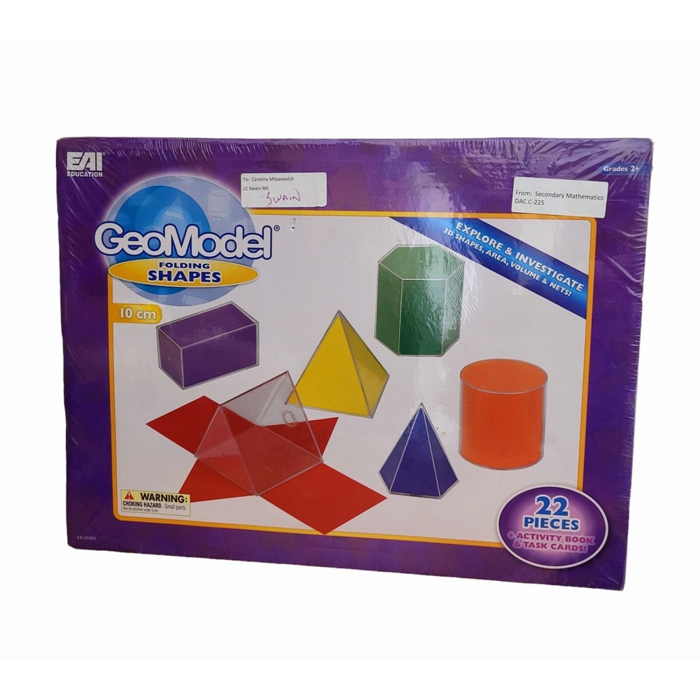 EAI Education GeoModel Folding Shapes 22 pc Flip Charts Task Cards Activity Book